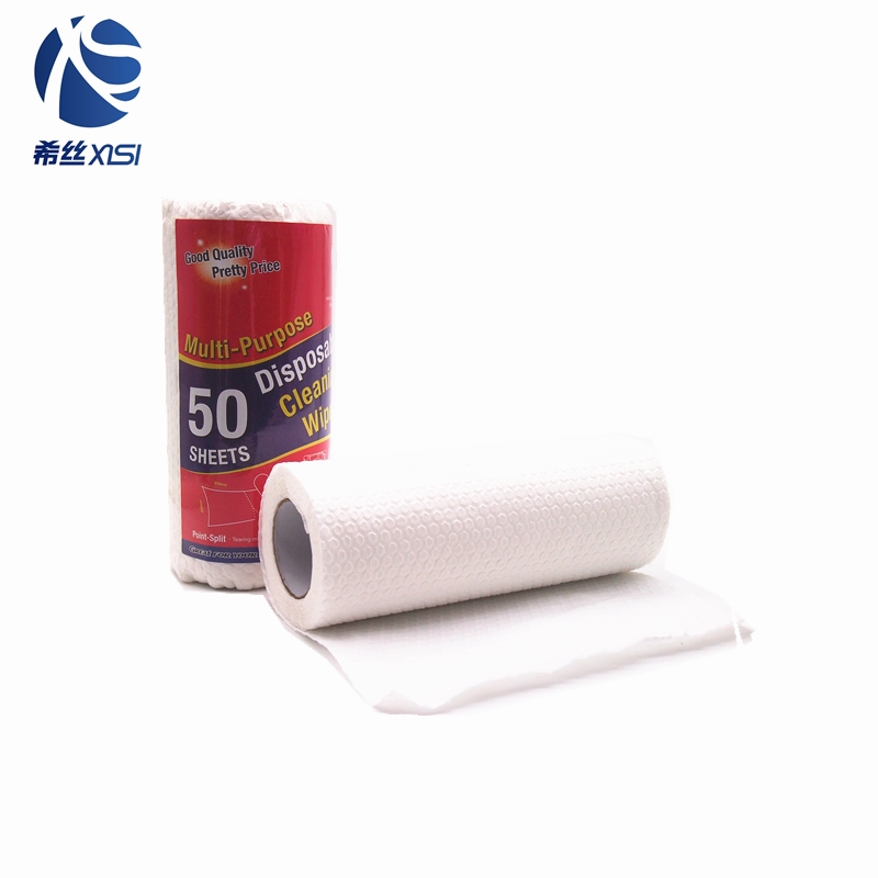 New custom disposable cleaning wipes paper roll for kitchen